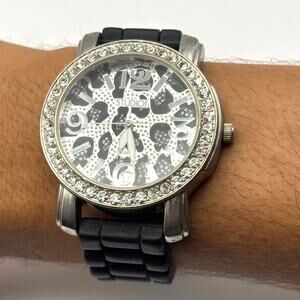 Silver Leopard Print Men's Watch